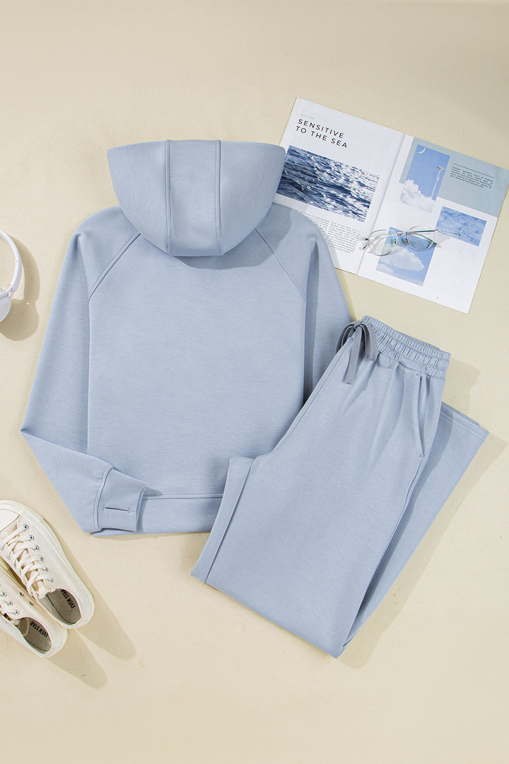 Orchid Bouquet Half Zip Thumbhole Sleeve Hoodie Active Pants 2pcs Outfit