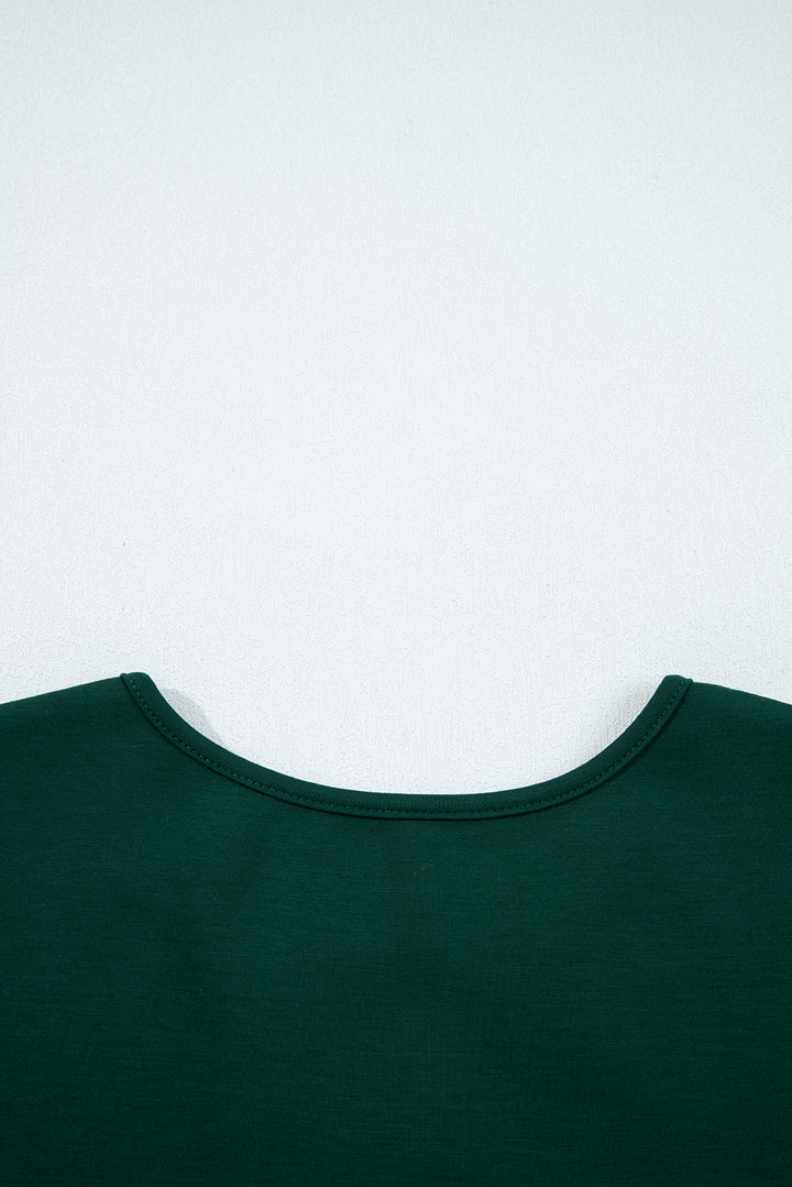 Burgundy Solid Color Ruched Detail Long Sleeve Midi Dress