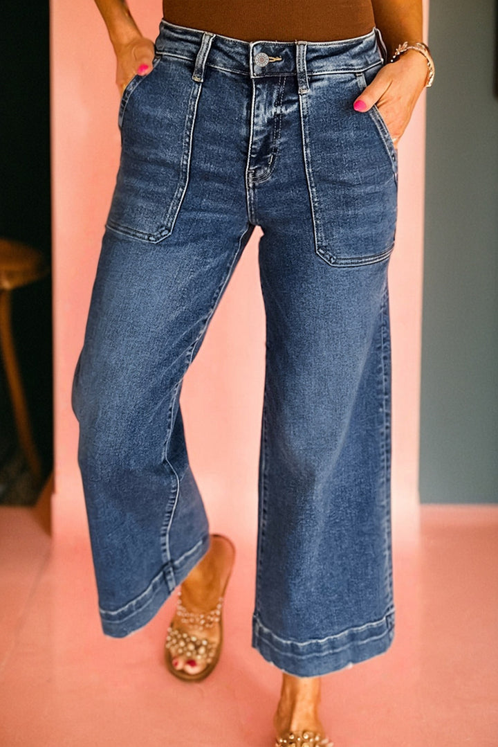 Ashleigh Blue Cropped High Rise Wide Leg Jeans