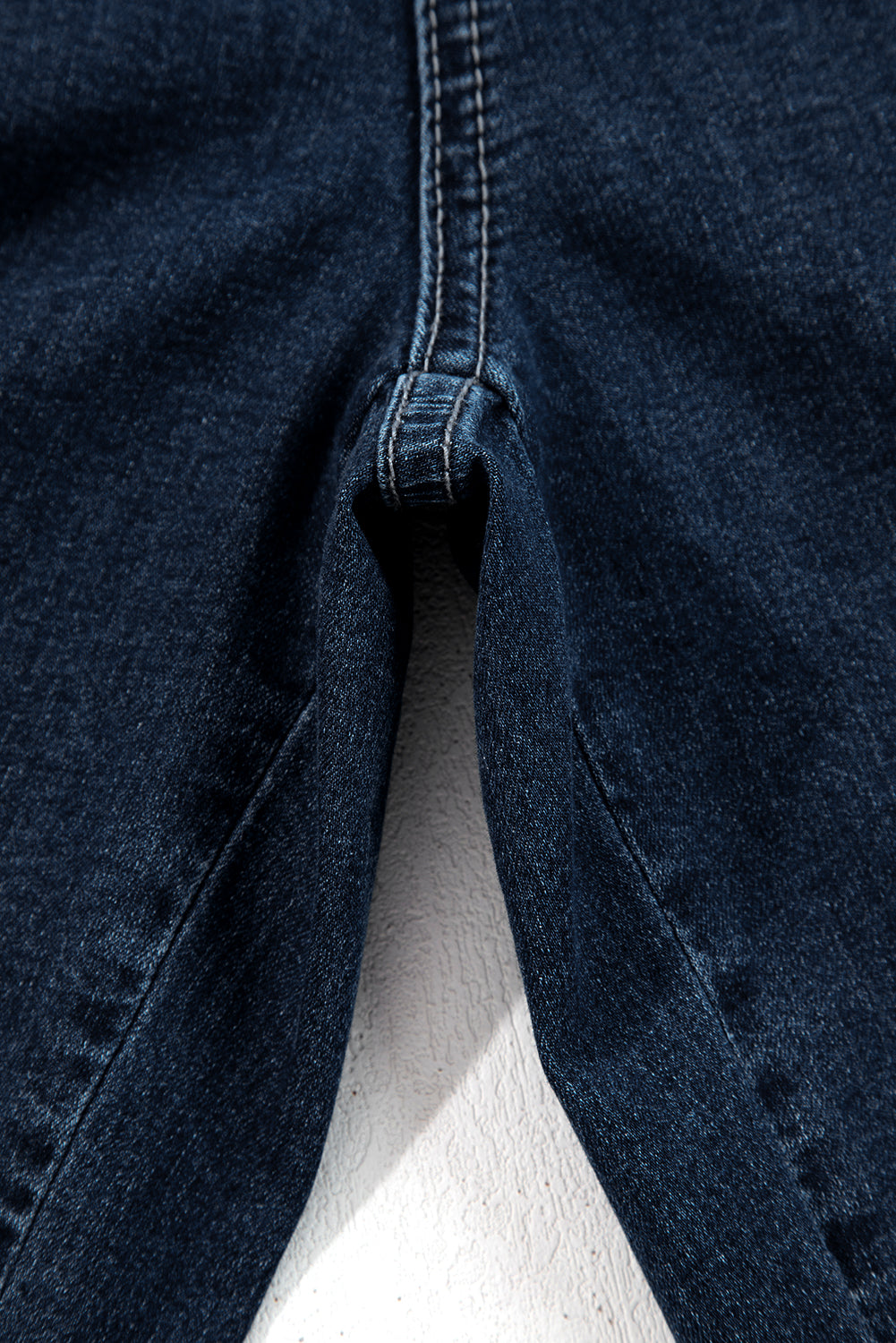 Dirty blue Plus Size Elastic Waist Ruffled Wide Leg Denim Pants