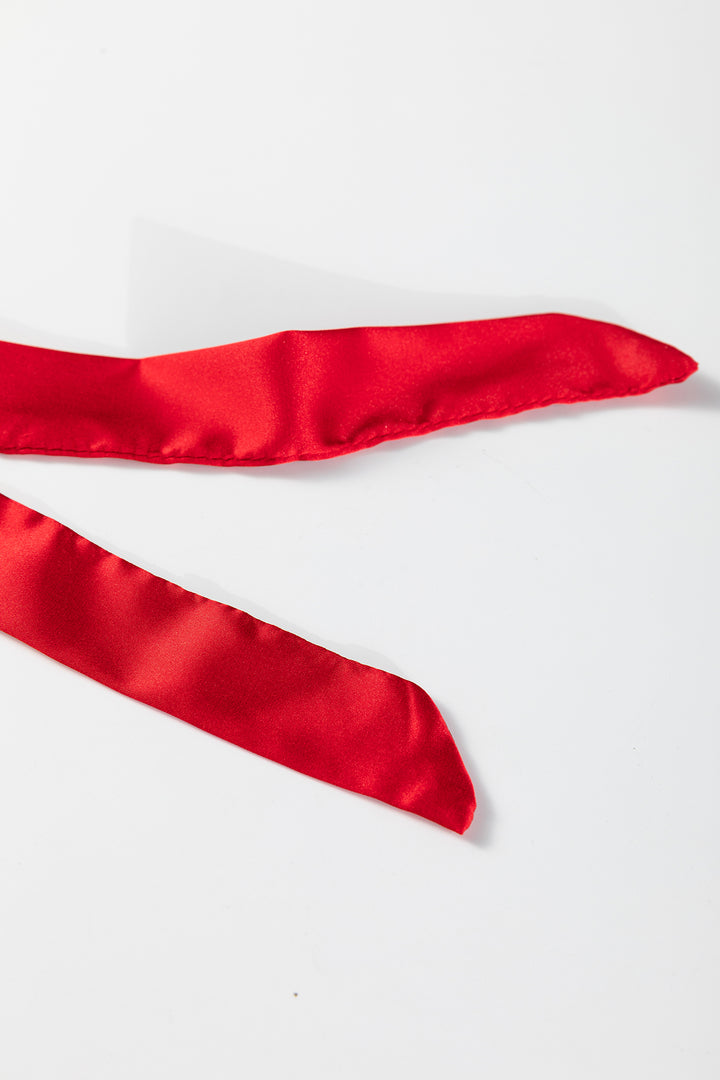 Beige Nutcracker Print Contrast Trim Tied up Bow Silky 2pcs Pajama Set