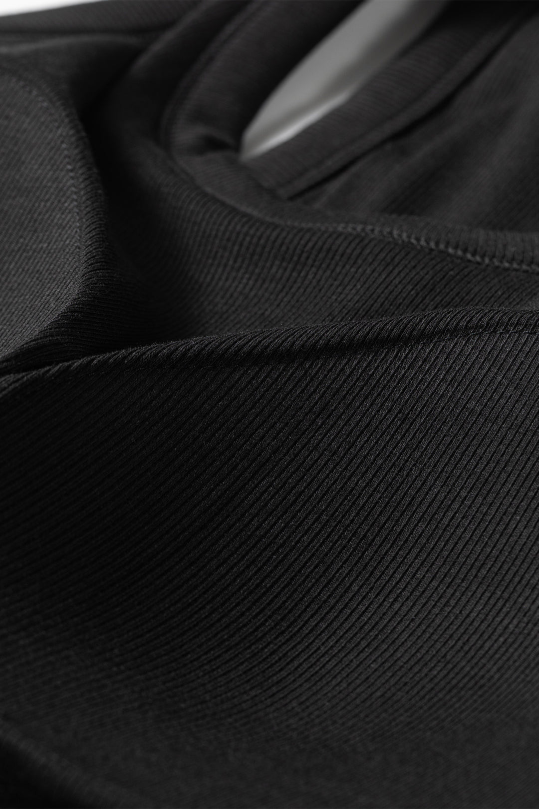 Black Slim Ribbed Padded Tank Top