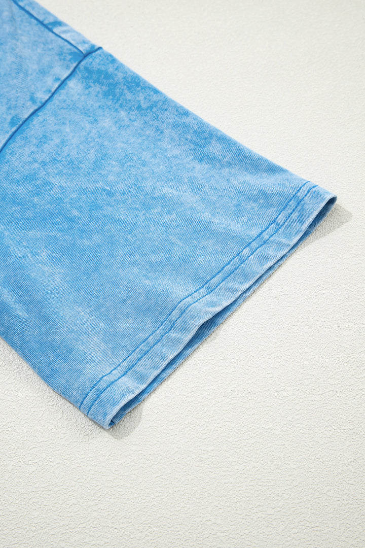 Blue Mineral Washed Oversized Tee