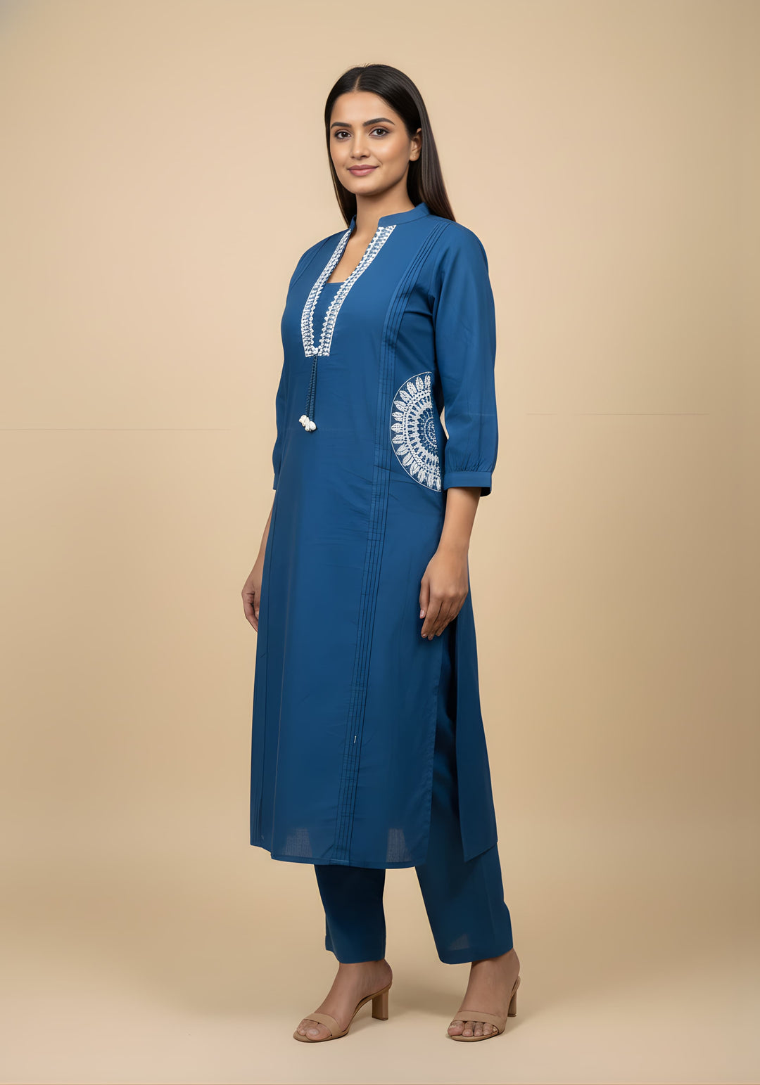 Embroidered Straight Kurta Set with Pants