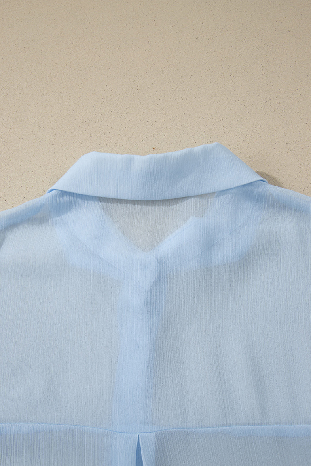 Beau Blue Sheer Tunic Shirt Drawstring Shorts 2pcs Swim Cover Up