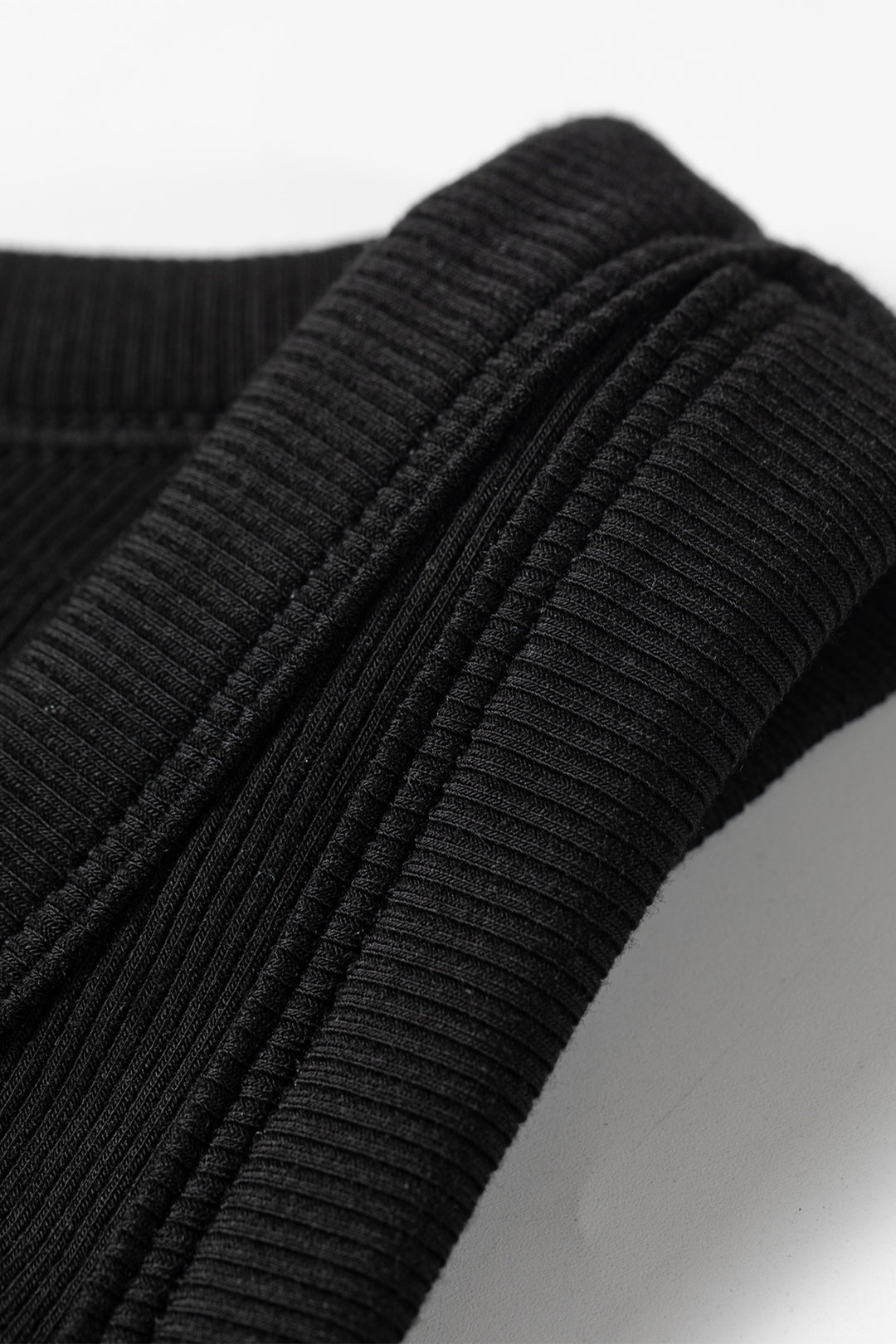 Black Slim Ribbed Padded Tank Top