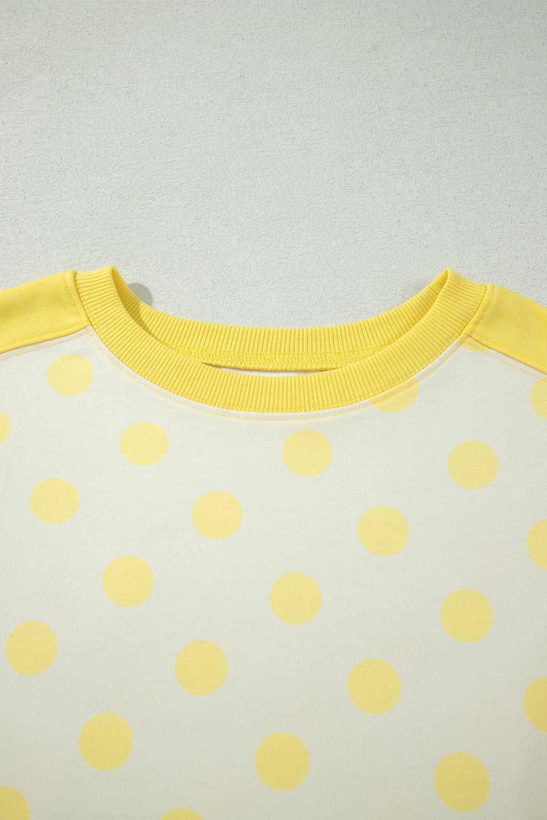 Yellow Color Block Patchwork Polka Dot Wide Leg Pant Set