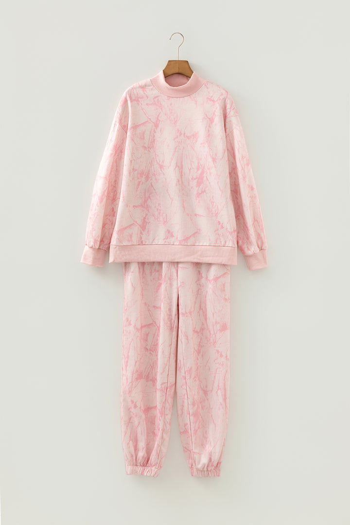 Pink Camo Print Jogger Pants Set