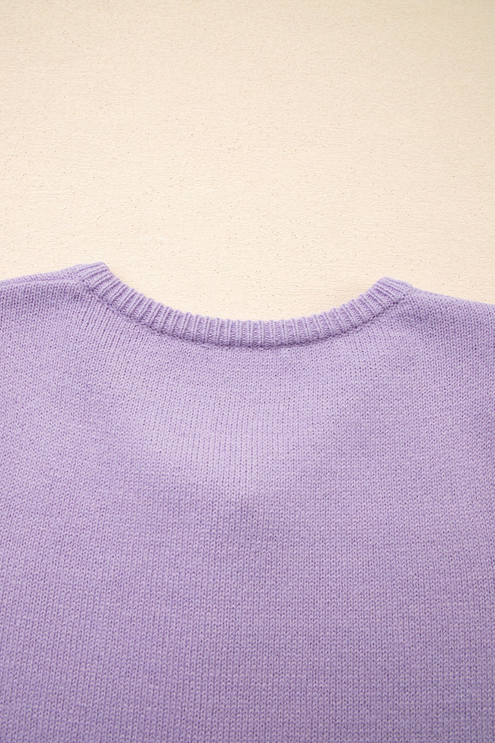 Orchid Petal Short Sleeve Soft Cardigan Sweater T Shirt