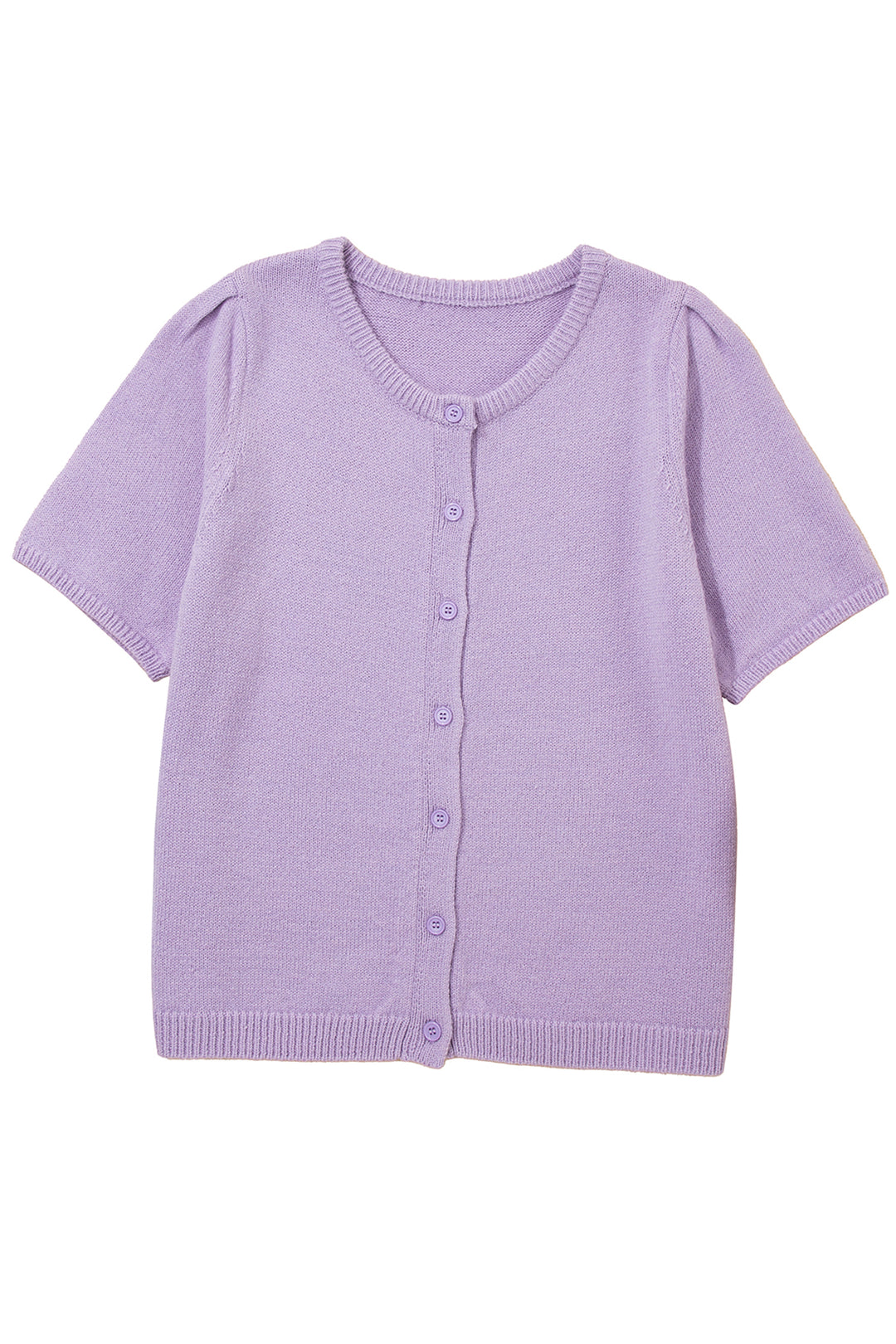 Orchid Petal Short Sleeve Soft Cardigan Sweater T Shirt