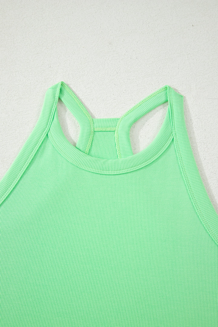 Sky Blue Slim Tank Top Elastic Waist Mini Skort 2pcs Outfit