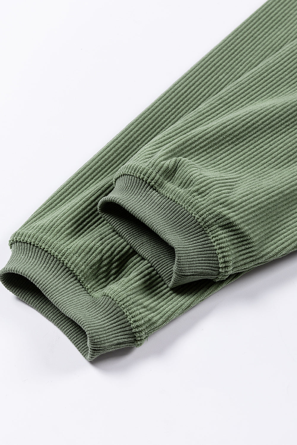 Grass Green Ribbed Corduroy Oversized Sweatshirt