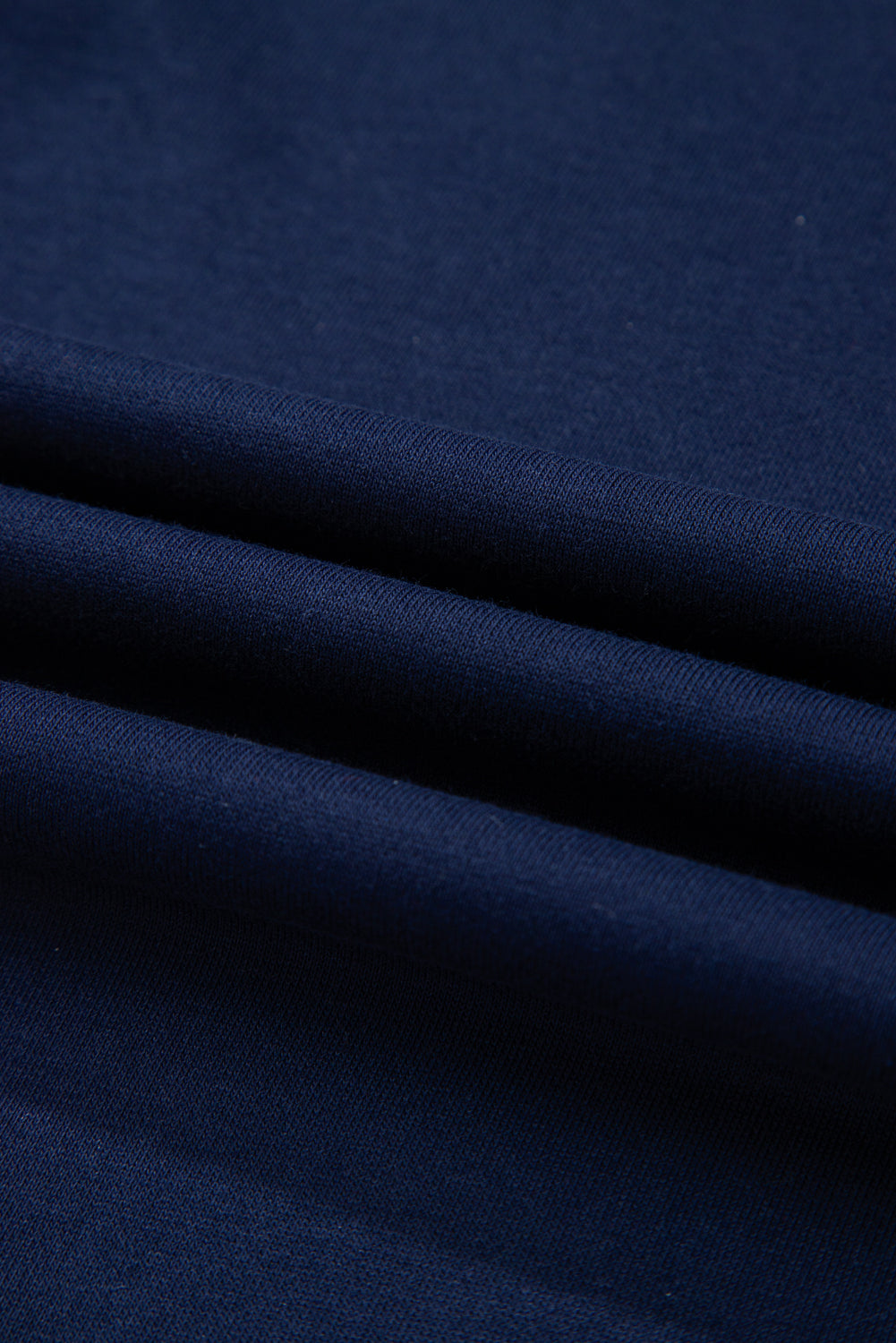 Navy Blue Varsity Stripe Detail Drop Shoulder Pullover Mini Skirt Set