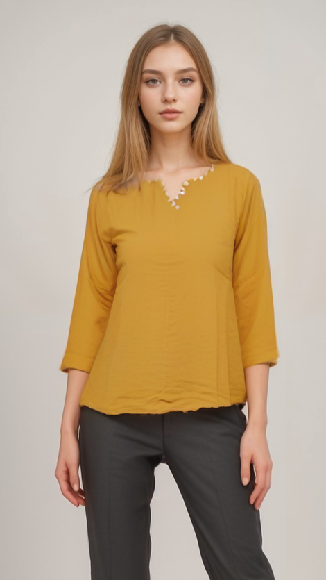 Pearl borderline Collar Top | Women
