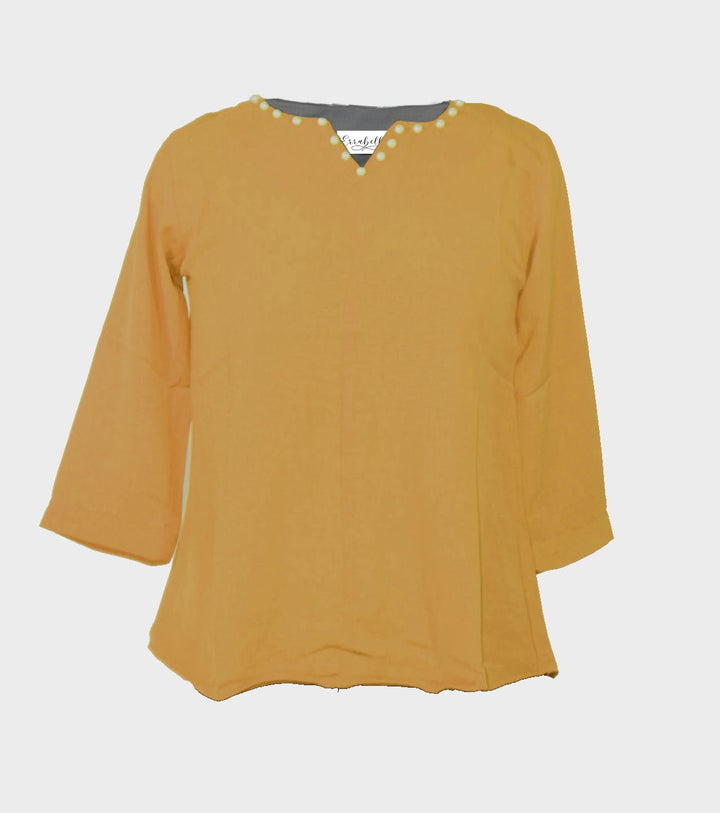 Pearl borderline Collar Top - Errabelly