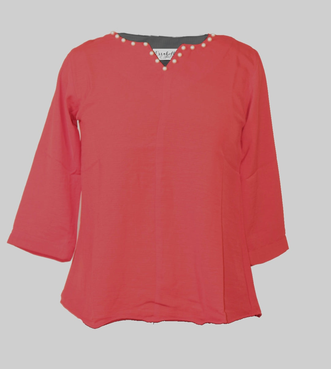 Pearl borderline Collar Top - Errabelly