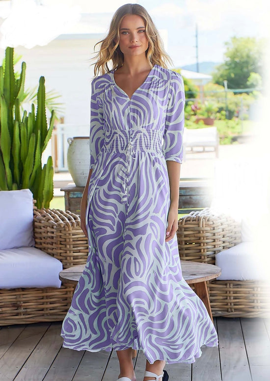 Zebra Print Maxi Dress Purple| Women | Errabelly