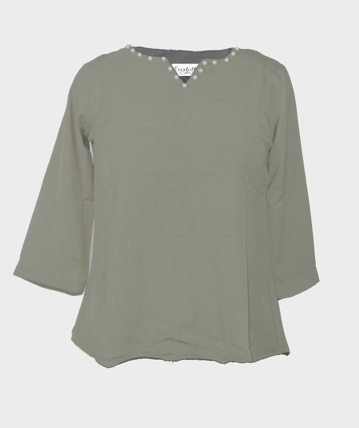 Pearl borderline Collar Top - Errabelly