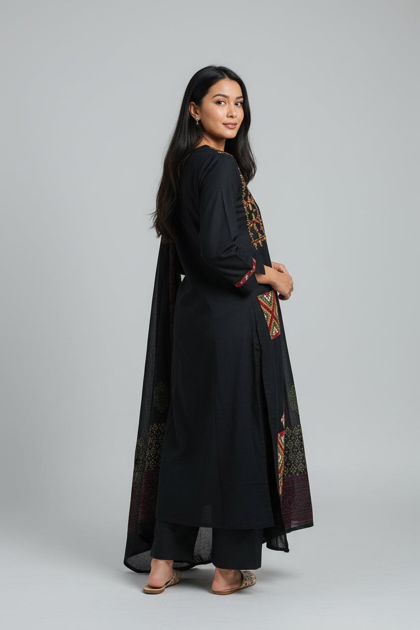 Embroidered Kurta Set with Dupatta