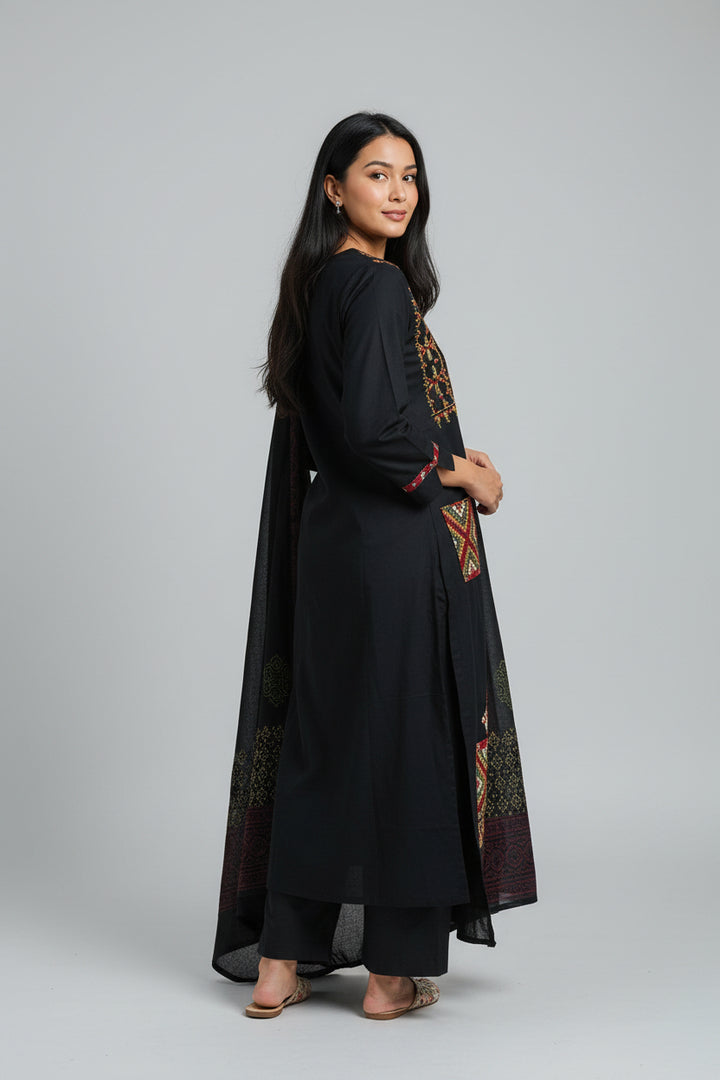Embroidered Kurta Set with Dupatta