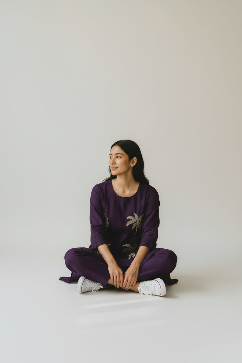 Embroidered Straight Kurta Set with Pants
