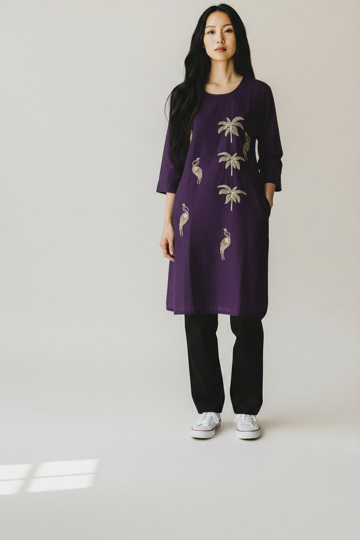 Embroidered Straight Kurta Set with Pants