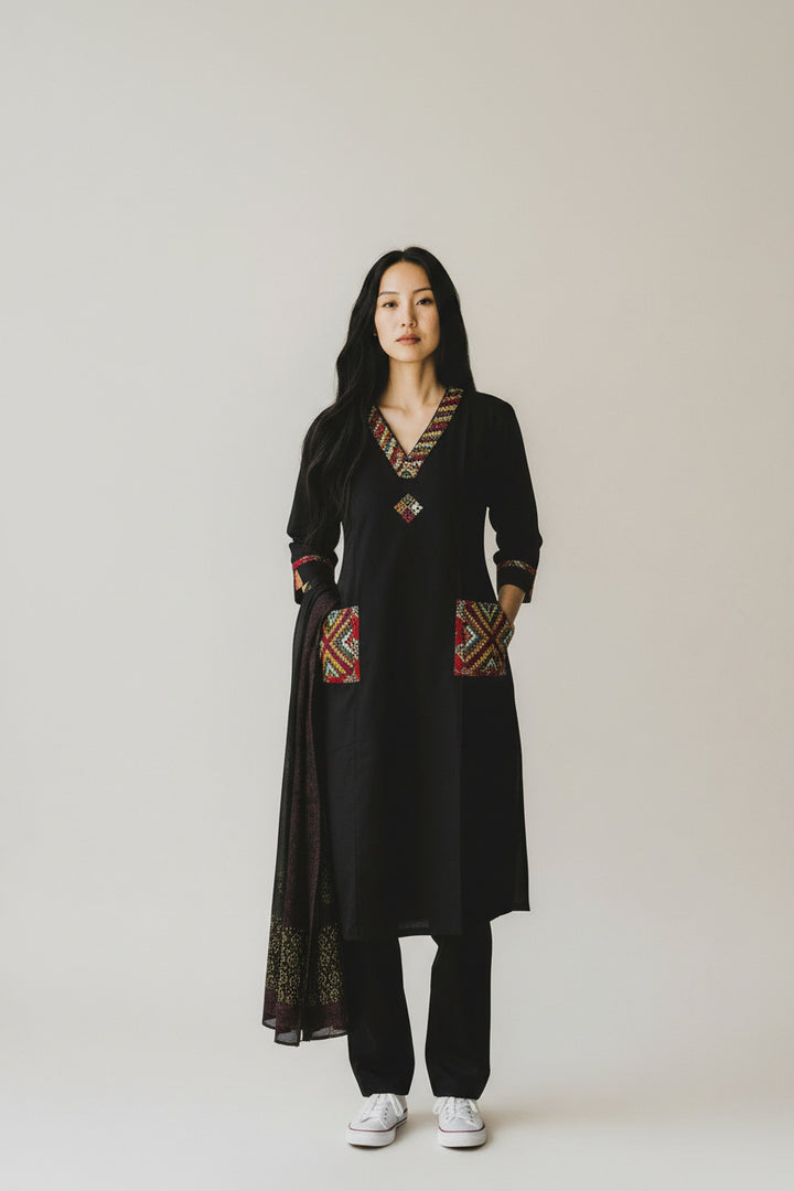 Embroidered Kurta Set with Dupatta