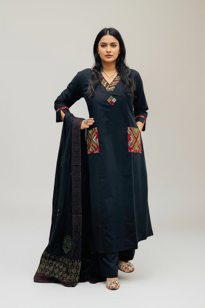 Embroidered Kurta Set with Dupatta